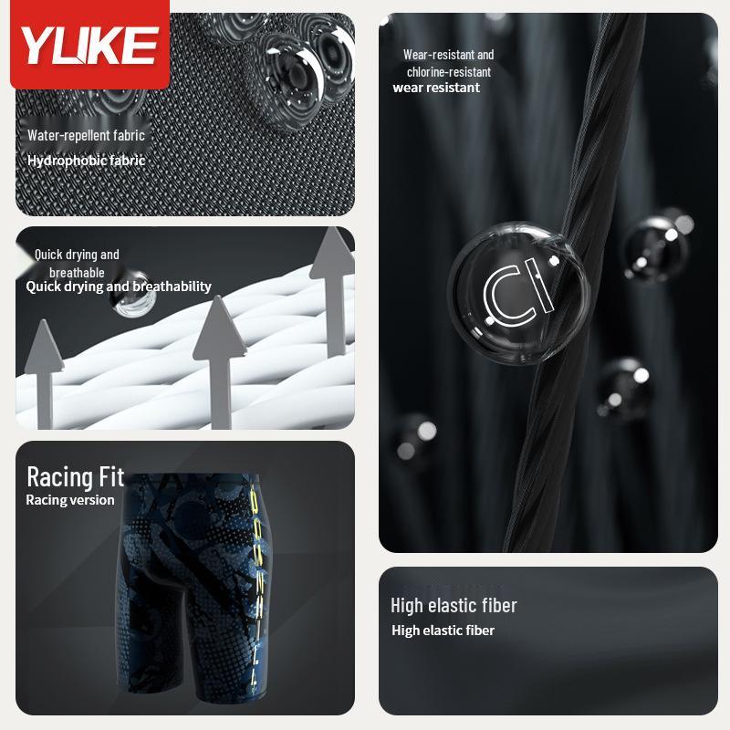 Men's Anti-Embarrassment Flat-Leg Swim Trunks - Five-Point, Plus Size, Professional, Hot Spring Swimsuit