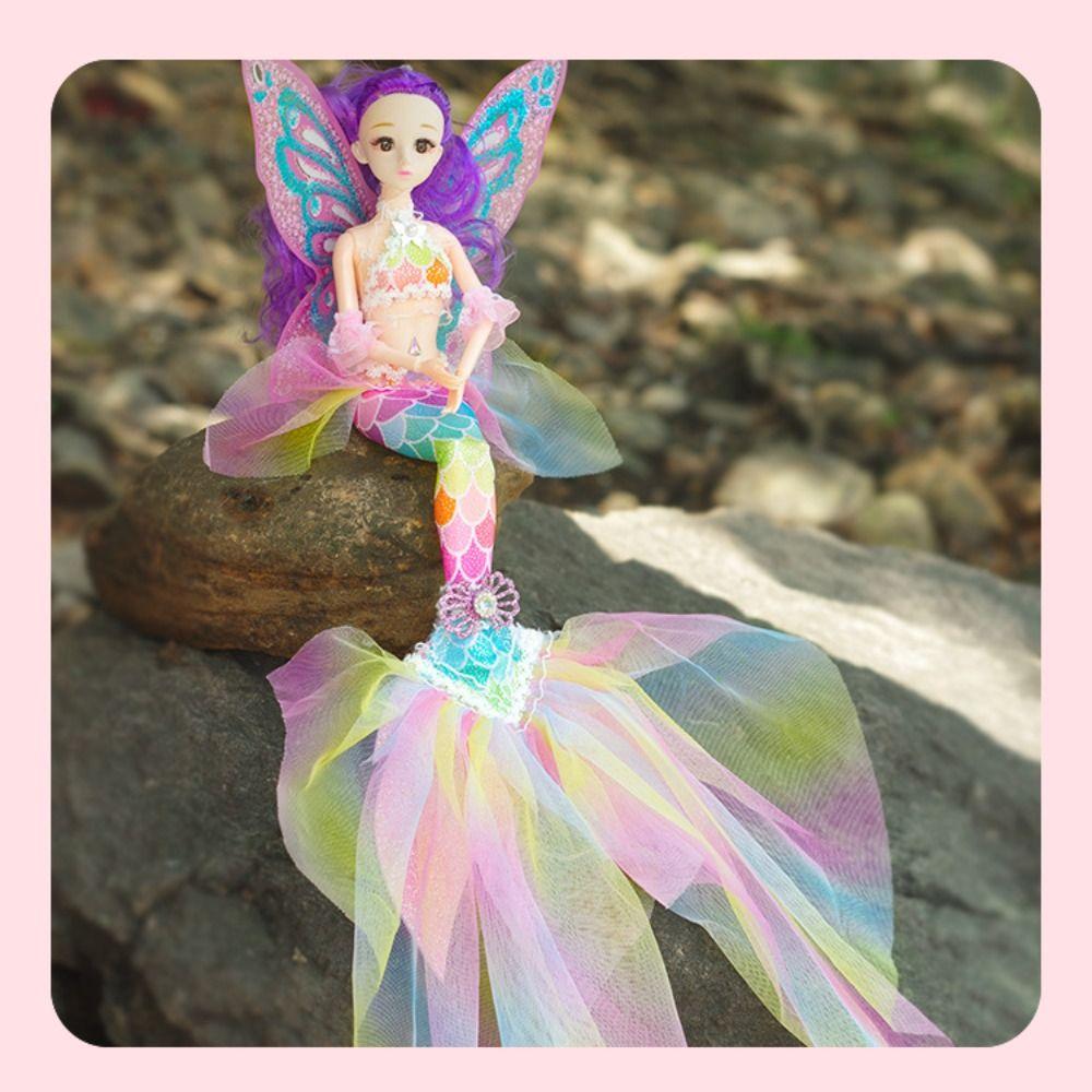 11 Movable Joints Mermaid Doll 17.7in Girl Children Toys Princess Doll (with Lights and Music)
