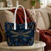 Elegant Dragonfly Pattern Tote Bag Fashion Portable Daily Carry Shoulder Bag