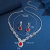 Cross Border European and American Diamond Encrusted Geometric Necklace Earring Set Wholesale of Light Luxury Accessories
