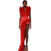 Costume da bagno intero da donna 2024 con balze esagerate