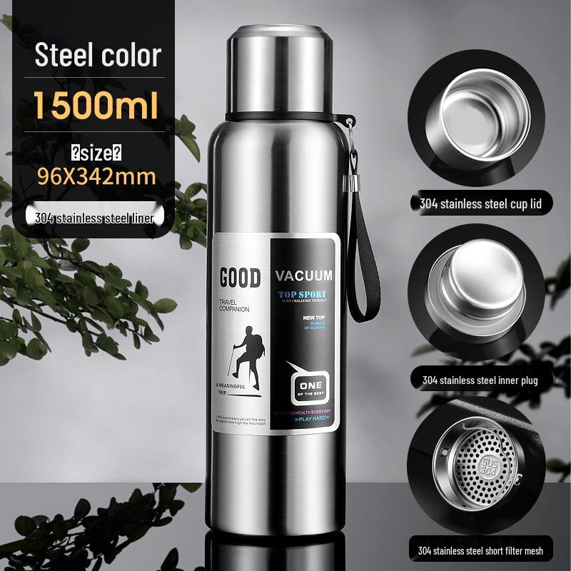 Large Capacity Stainless Steel Insulated Travel Kettle with Tea and Water Separation