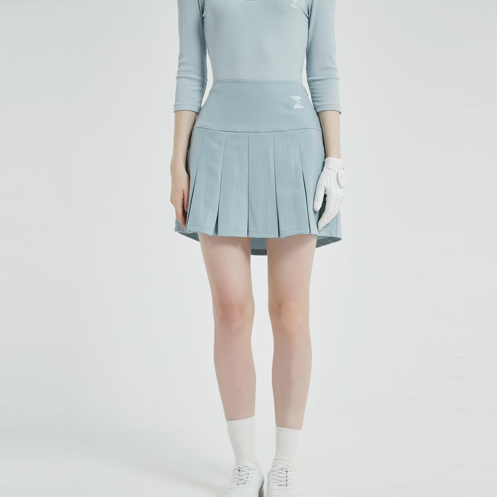 E.PARCA Vertical Pouch Pleated Skirt (Sky Blue)