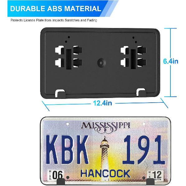 Replace For 2018   Ford F150 Front License Plate Bracket Frame Holder, 2.7L 3.0L 3.5L Truck Bumper Plate Mount JL3Z17A385BA & FO1068181