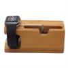 Bamboo Phone Holder Station Dock Wood Charge Stand for Apple Watch Series 1 2 3 Compatible with 42mm 38mm Charger Cable