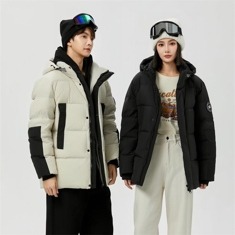 Extreme Cold Outdoor Waterproof Down Jacket for Men and Women, Winter New Loose Thickened Hooded White Duck Down Couple Coat