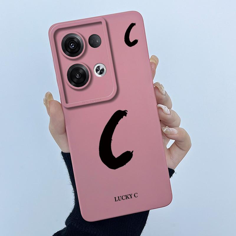 For OPPO Reno 8 Pro 5G Reno8 Reno8 Pro Plus Shockproof Phone Case Lucky Initial Letter Casing Silicone Soft Matte Back Cover