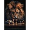 Tiger Vs Lion Chess Raccoon Chimpanzee Bear Leopard Canvas Painting Poster Print Motivational Wall Art Pictures Room Home Decor