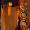 Glowing Jack-o'-lantern Hanging Specter Ornament, Ragged Gauze Halloween Hanging Decor for Window Garden Party Horror Scene