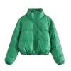 2023 Winter Women's Shiny Short Imitation Leather Cotton Jacket