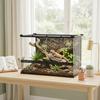 Reptile Enclosure, Back Panel, Twist-Lock Closure, Front Ventilation, 50 x 30 x 35 cm, Black