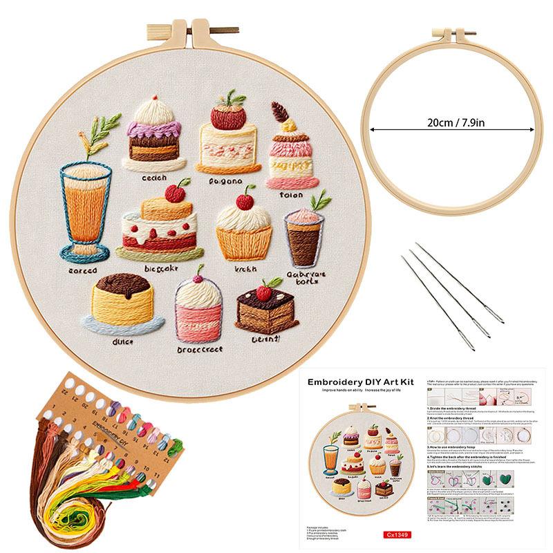 New Embroidery Diy Handmade Material Pack Cake Dessert Embroidery
