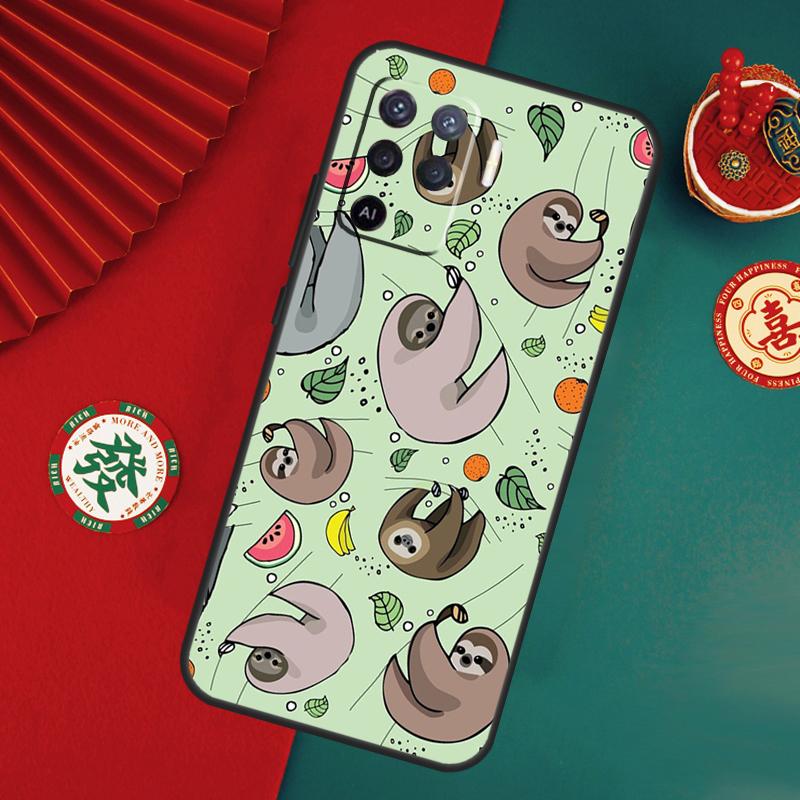Sloth Animal Cute Case For Oppo A15 A17 A57 A6 A5 Pro A54 A74 A94 A16 A76 A96 A40 A60 A80 A18 A38 A58 A78 A98