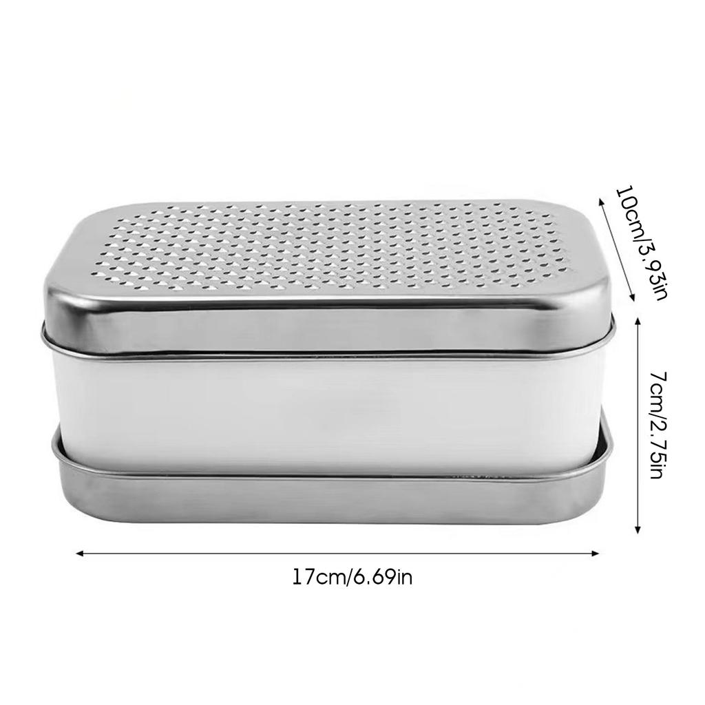 Stainless Steel Cheese with Food Saver Container Grater Oval Shape Multi Function Vegetable Slicer Kitchen Gadget For Cooking