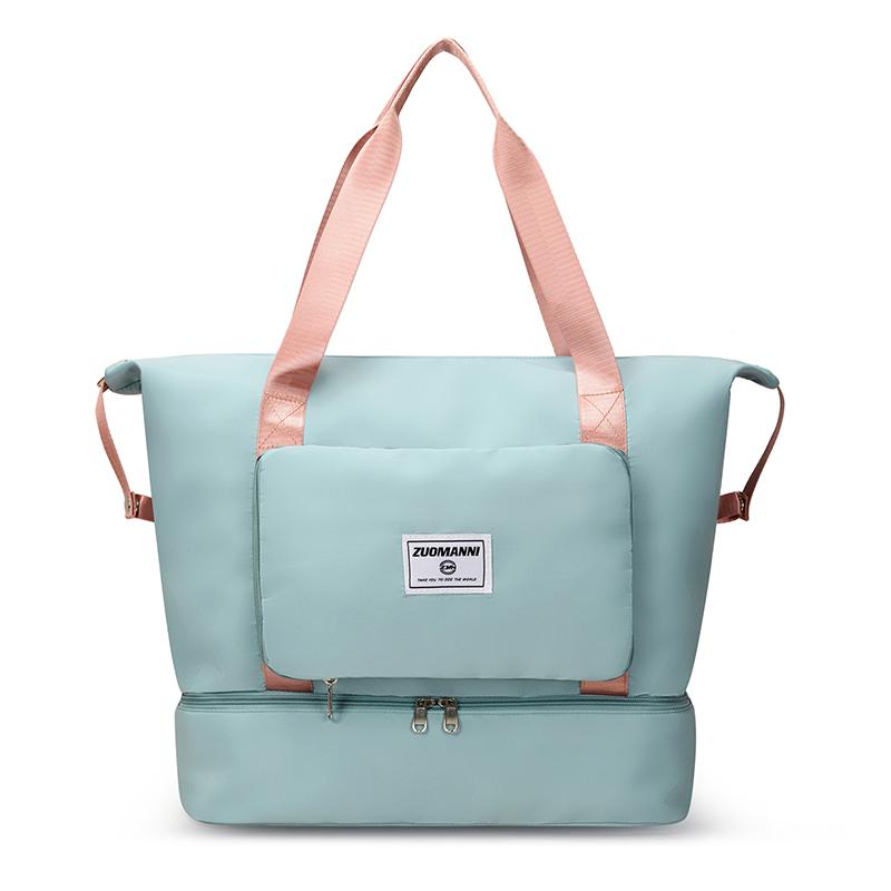 Folding Storage Bag Women's Large Capacity Travel Luggage Bag Dry and Wet Separate Gym Bag with Separation Shoes Bags