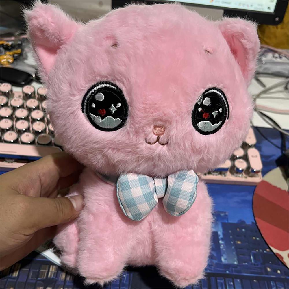 Cartoon Bow Cat Plush Fluffy Animal Stuff Doll Stuffed Toys Pink Cat Plush Toy  Children's Toys