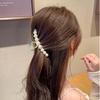 Korean Retro French Pearl Claw Hair Clip - Elegant Metal Hair Accessory for Women
