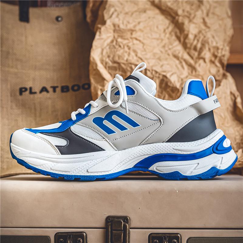YD summer new outdoor sports fashion versatile men's shoes dad shoes, white blue, white gray