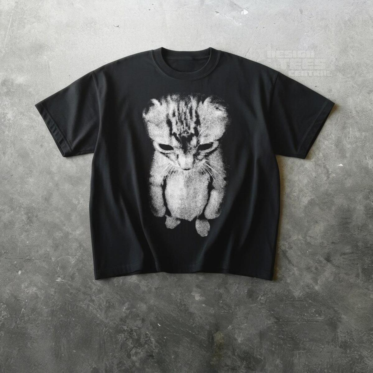 

Sad Cat Meme Standing Kitty T Shirt Cute Graphic Tee Unisex Casual Shirt Perfect Gift for Cat Lovers S