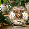 Metal Wall Art Highland Cow 8x8 Inch, Rustic Farmhouse Decor for Living Room