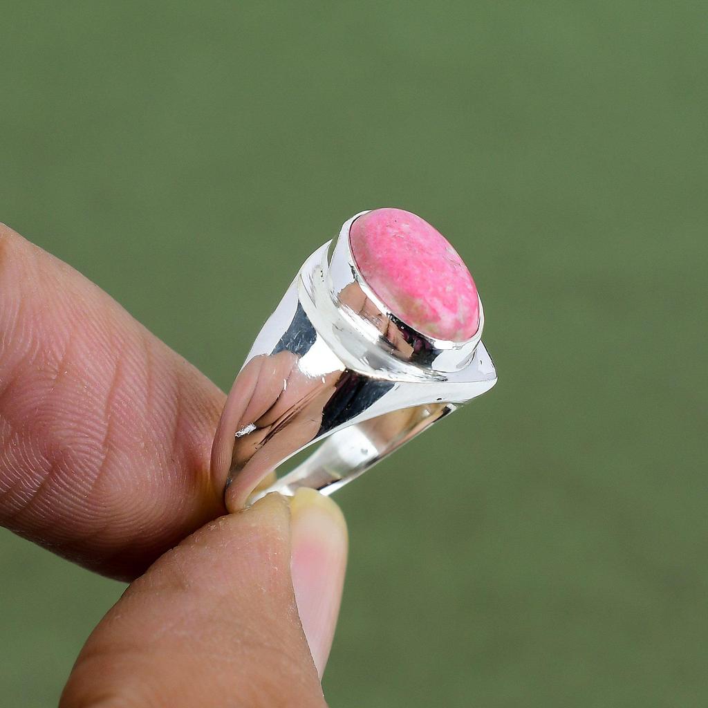 Thulite Ring 925 Sterling Silver Ring Handmade Boho Style Ring Genuine Gemstone Jewelry Gift For Wife Thulite Jewelry Available In Ring Size