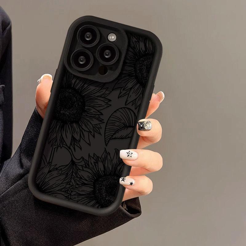 Line Sunflower for iPhone17 ProMax Phone Case 17 Apple 14 Scrub 16/15 Premium Ins