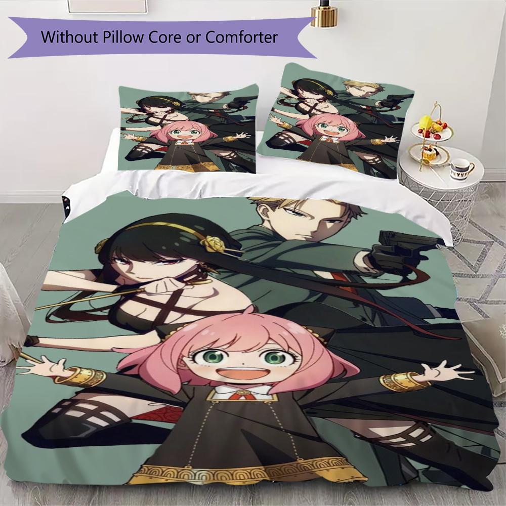 

SPY×FAMILY Pattern Bedding uilt Set uilt Cover Pillowcase Home Decoration Birthday Gift (1 * duvet cover + 2 * pillowcase without core) 135x200cm