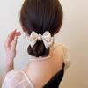 1pc Bow, high ponytail, meatball, headband clip, hair accessory, temperament, braided hair, shark clip hair accessory