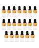 20 Pieces Travel Empty Glass Essential Oil Refillable Dropper Bottles 1 ML