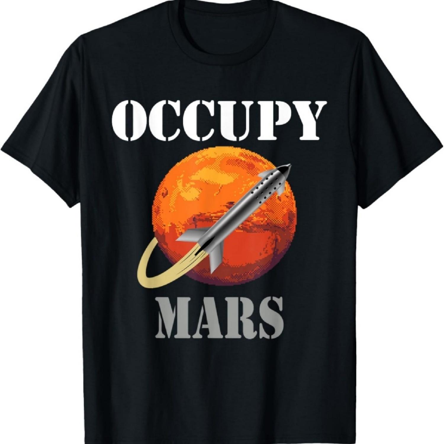 

SCI-FI Space interstellar rocket starship Occupy Mars T-Shirt XXXXXL чорний