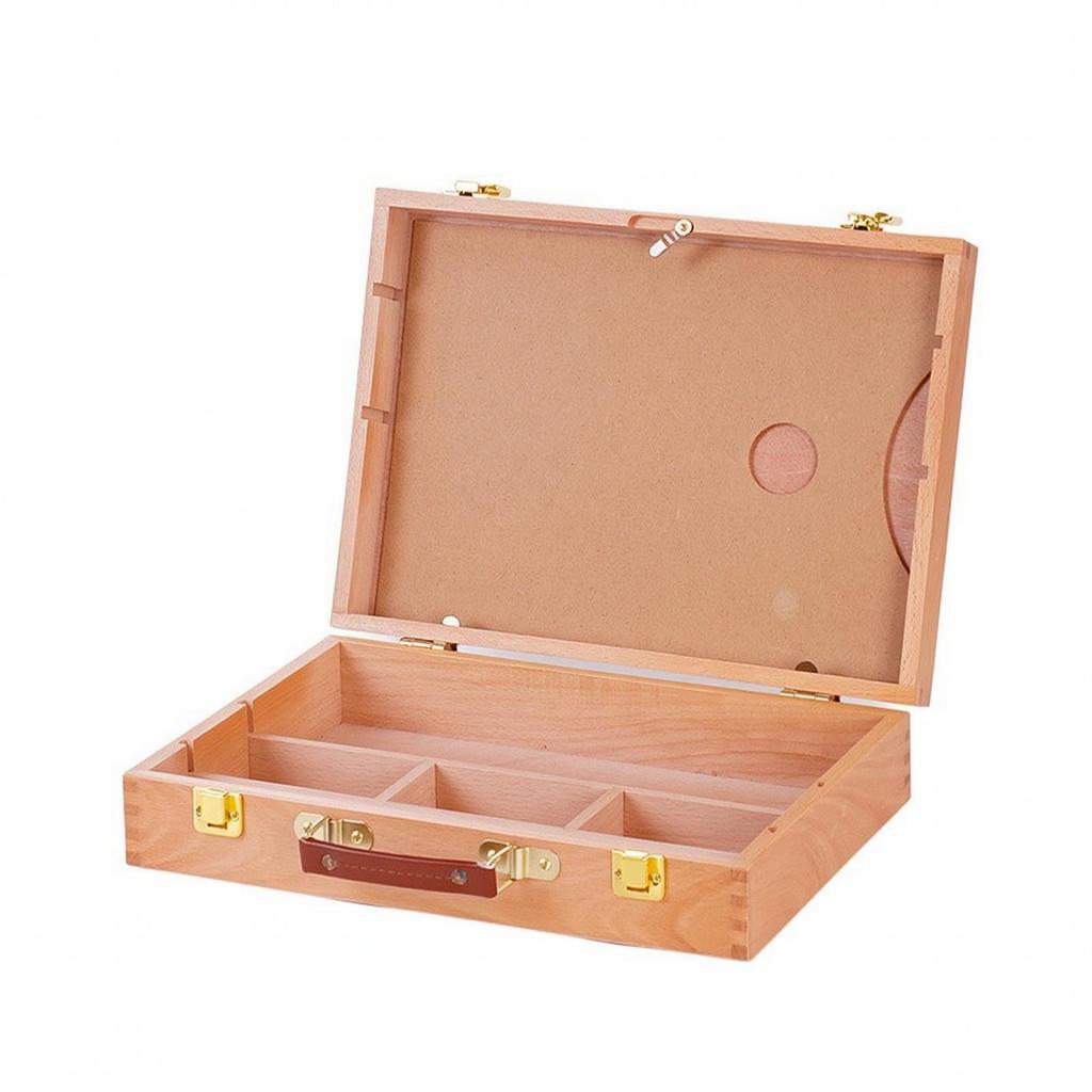 Art Storage Box with Dividers Slim Toolbox Secure for Desktop, Studio