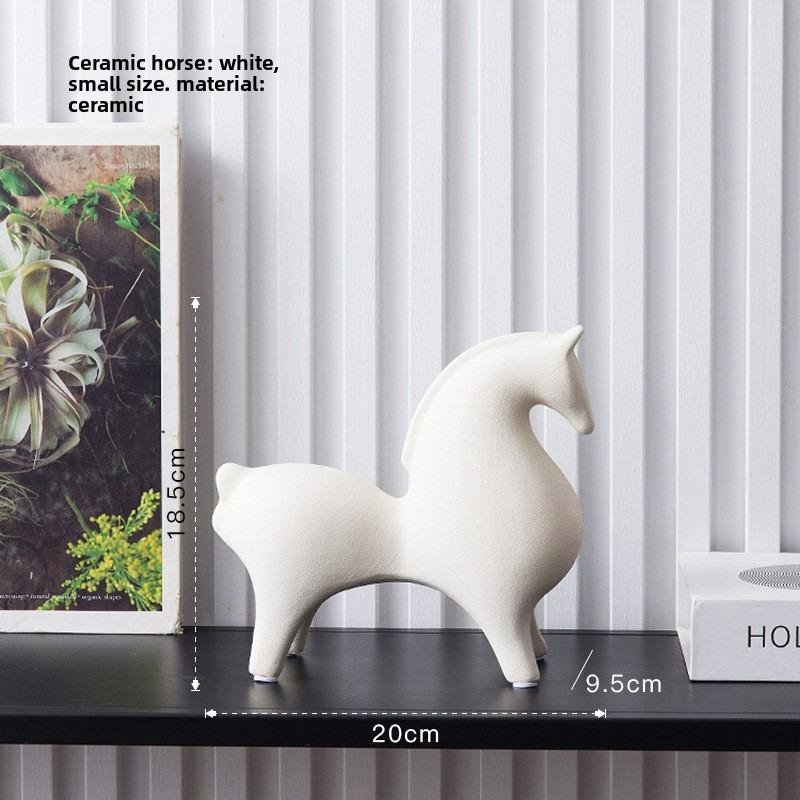 Modern Minimalist Abstract Ceramic Horse Statue for Living Room Entryway Bar Decor Housewarming Gift Contemporary Home Art