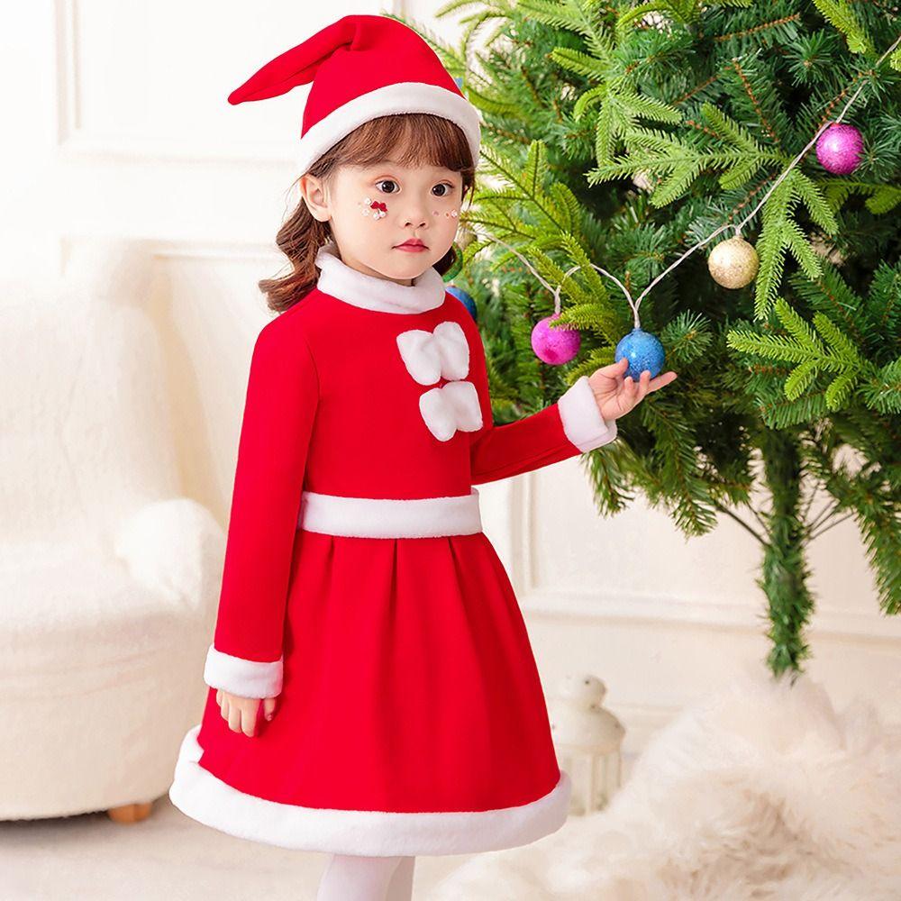 Fleece Children's Christmas Clothes Long Sleeve Kids Cosplay Clothes  Children