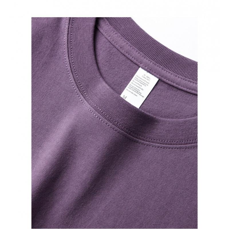 100% Cotton 300g Heavyweight Short-Sleeve T-Shirt For Men And Women Summer Round-Neck Solid Color Loose Fit Plus Size Student Casual Top