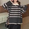 Korean Striped Knitwear for Women: 2026 Retro Lazy Style Soft Pullover Sweater for Autumn/Winter