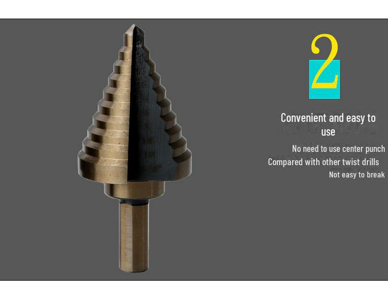 5-Piece British Step Drill Bit Pagoda Twist Drill Set