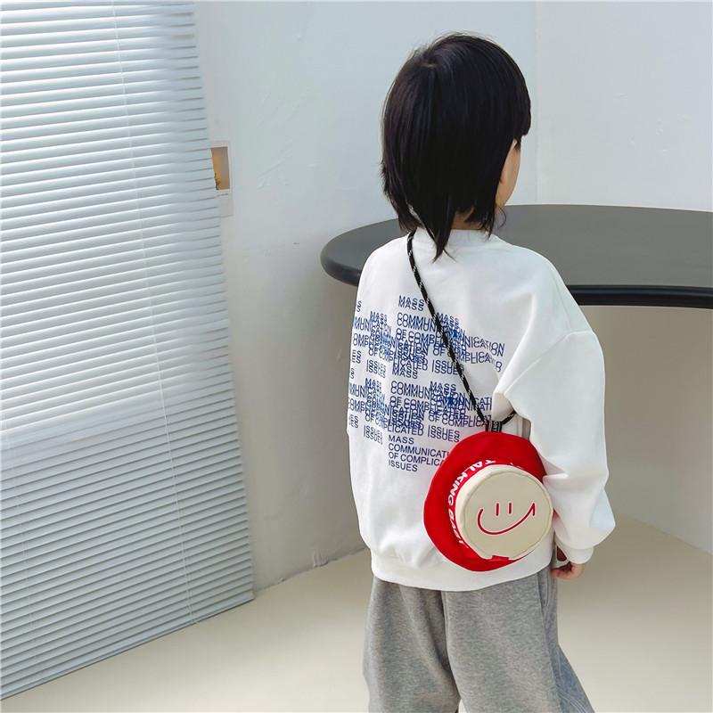 Adorable Korean Style Children's Bag With Trendy Colorful Smiley Face Design For Boys And Girls
