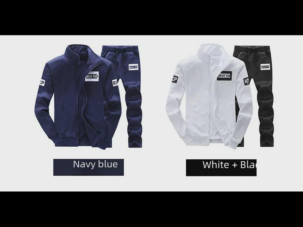 Herren Frühling & Herbst Samt Arbeitsanzug: 2-3-teiliges lässiges schwarzes Set für Wintersport