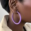 Neon Hoop Earrings for Women Exaggerated 80s 90s Colorful Chunky Statement Hoops Earring Lightweight Hypoallergenic Big Hoops for Glow Party Outfits
