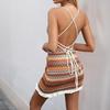Spicy Backless Spaghetti Strap Dress with Drawstring & Color Embroidery - Hot Girl Style