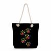 Multifunctional Dog Paws Printed Thick Rope Shoulder Beach Bag Casual Large Capacity Handbag 7601