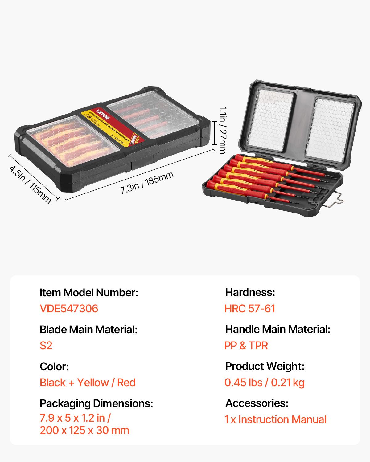 

Набор изолированных отверток SucceBuy Профессиональный набор электрических отверток Изолированный набор инструментов электрика 1000 В Магнитный Phillip
