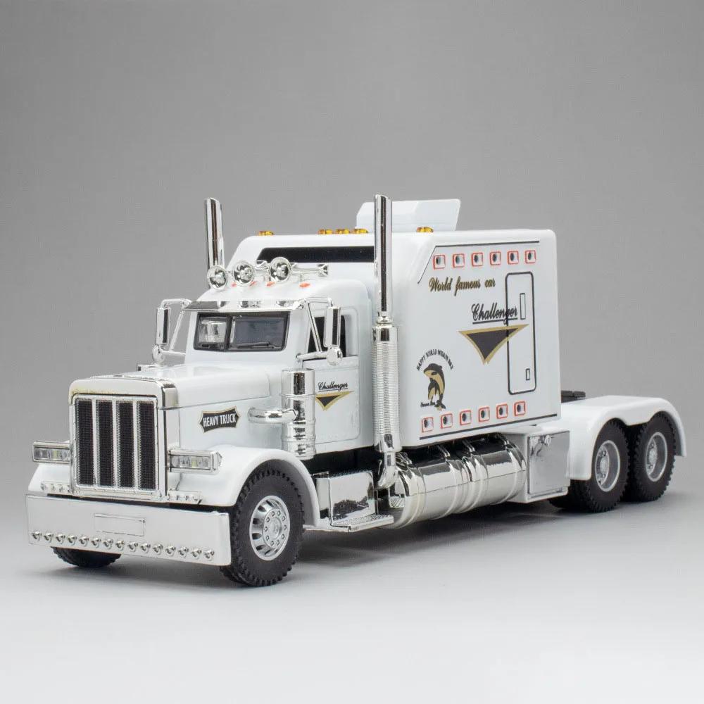 1:24 Peterbilt 389 Truck Toy Model Car Diecast Metal Doors Opened Tractors Vehicles Models Sound Light Pull Back Gifts for Child