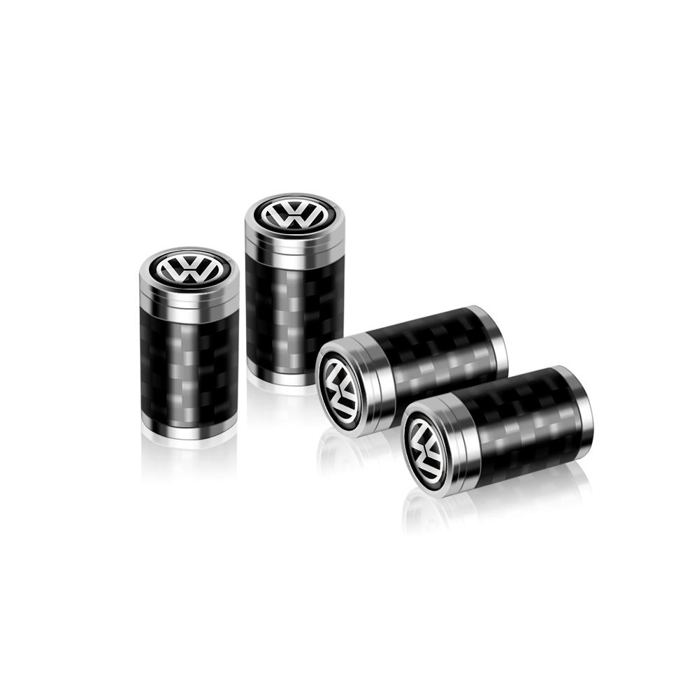 EFG1 For VW GTI Golf Passat MK6 Touareg Bora GTD Tiguan MK4 Polo 4Pcs Carbon Fiber Car Wheel Tire Valve Stem Air Cap Auto Decoration