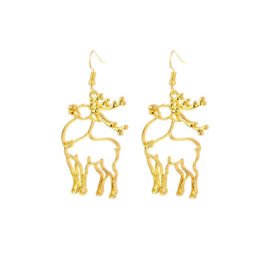 Trendy Alloy Christmas Earrings With Santa And Reindeer Holiday Festive Style