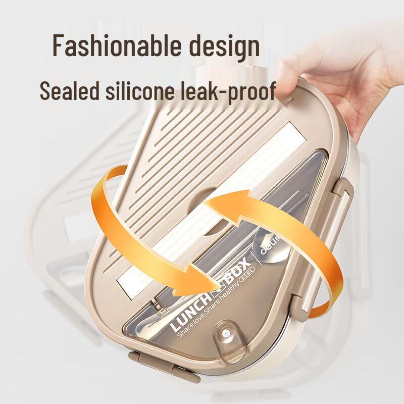 Deli 316L Stainless Steel 5-Compartment Portable Lunch Box