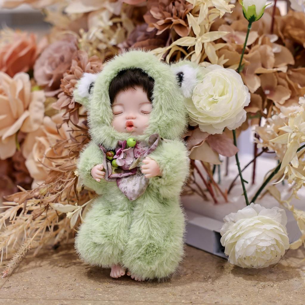Cloveray Mini Animal Doll Set of 4 and Fox Fixed Style with Designer Outfits Cute Collection Perfect for Seasonal and Home Decor Rabbit, Sheep,