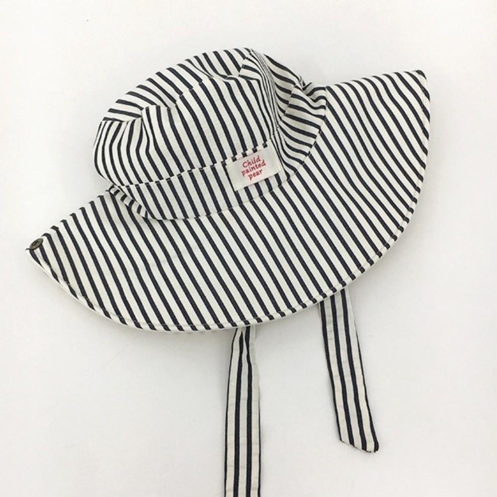 Wide Brim Striped Sun Hat UV Protection Fishmen Hat Fashion Reversible Bucket Hat  Summer