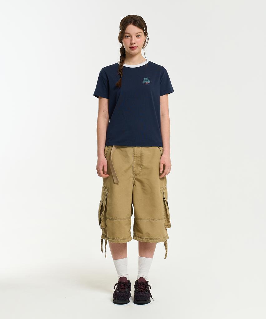 AECA (Woman) Sports Club Ringer Half Sleeve Tee-Navy