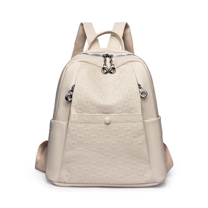 Schoolbag soft PU large-capacity bag women's 1011 spring new women's backpack is popular this year for casual women